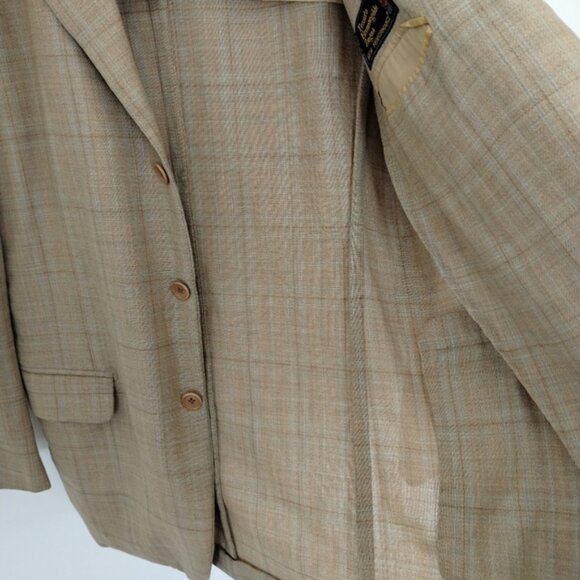 Ermenegildo Zegna Cloth High Performance Blazer Size 40R Brown Checks Old Money - Picture 8 of 14